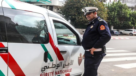 RABAT, MOROCCO - JANUARY 2, 2018: A police officer outside a Surete Nationale car in capital Rabat. Valery Sharifulin/TASS (Photo by Valery SharifulinTASS via Getty Images)