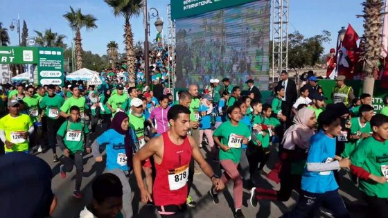 نجاح باهر عرفه نصف المارطون الدولي بابن جرير المنظم من طرف نادي اولمبيك ابن جرير لالعاب القوى .